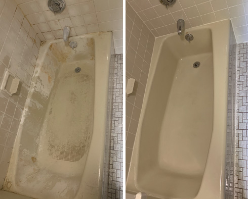 Tubshower Before and After Our Tile and Grout Cleaners in Manitou Springs, CO