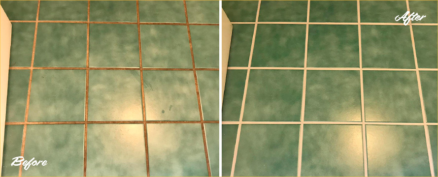 Floor Before and After a Superb Grout Cleaning in Colorado Springs, CO