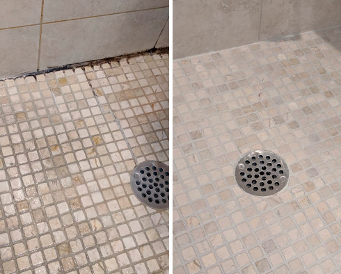 Shower Before and After Our Hard Surface Restoration Services in Colorado Springs,  CO
