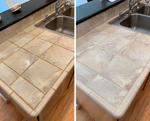 Kitchen Before and After of Castle Pines Tile And Grout Cleaners