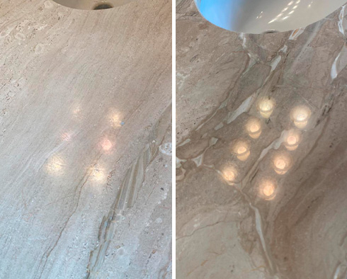 Vanity Top Before and After a Stone Polishing in Falcon, CO