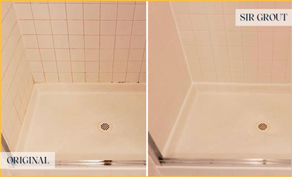 Shower Tiles Before and After Our Colorado Springs Grout Cleaning