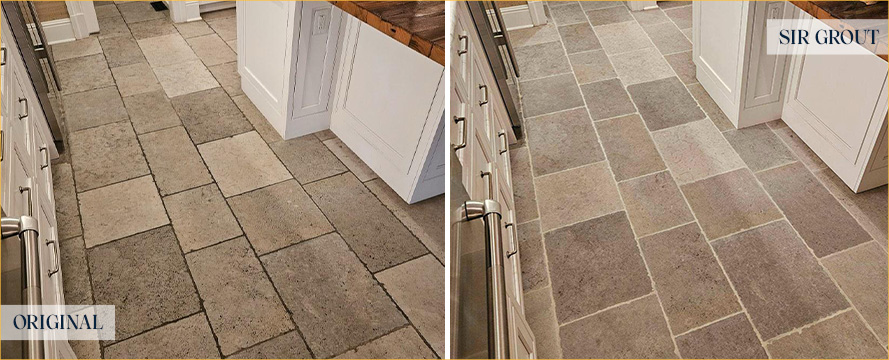 Floor Before and After a Flawless Stone Cleaning in Colorado Springs, CO